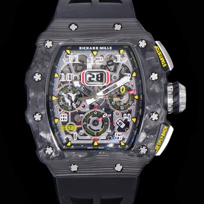 홍콩명품 [리차드밀레] 남성용 플라이백 RM11-03 오버사이즈 데이트 크로노그래프레드 포지드 카본 케이스 스켈레톤 다이얼 오토매틱 무브먼트 RIC08715  