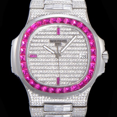 홍콩명품 [파텍필립] 남성용 노틸러스 5719/10G-010 보석/큐빅 셋팅 오토매틱 Cal.324 S C 타입 40미리 메탈 보석다이얼 PAT74093  