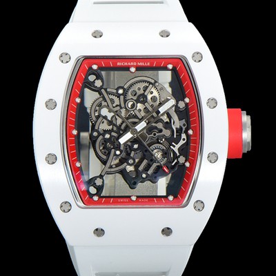 홍콩명품 [리차드밀레] 남성용 RM055 세라믹 제질 수동형 무브먼트 50미리 러버밴드 스켈레톤 다이얼 RIC09748  