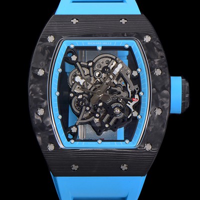 홍콩명품 [리차드밀레] 남성용 RM055 NTPT 카본케이스 기계식 수동형 50미리 스켈레톤 블루다이얼 RIC09612  