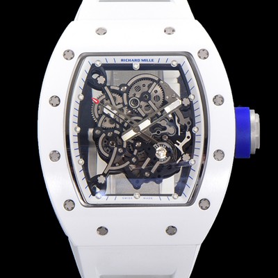 홍콩명품 [리차드밀레] 남성용 RM055 세라믹 제질 수동형 무브먼트 50미리 러버밴드 스켈레톤 다이얼 RIC01039  