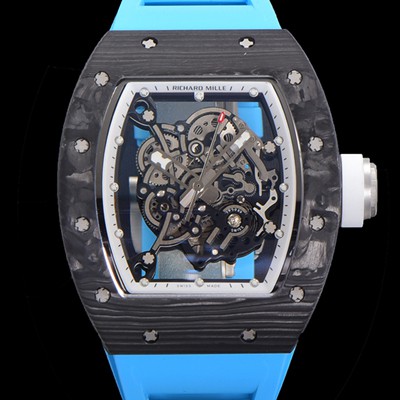 홍콩명품 [리차드밀레] 남성용 RM055 NTPT 카본케이스 기계식 수동형 50미리 스켈레톤 블루다이얼 RIC09615  