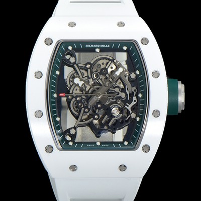 홍콩명품 [리차드밀레] 남성용 RM055 세라믹 제질 수동형 무브먼트 50미리 러버밴드 스켈레톤 다이얼 RIC00455  