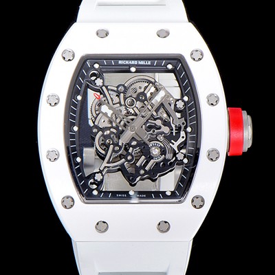 홍콩명품 [리차드밀레] 남성용 RM055 세라믹 제질 수동형 무브먼트 50미리 러버밴드 스켈레톤 다이얼 RIC04501  