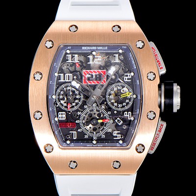 홍콩명품 [리차드밀레] 남성용 RM11 크로노그래프 오토매틱 18K 로즈골드 50미리 스켈래톤 블랙다이얼 RIC03003  
