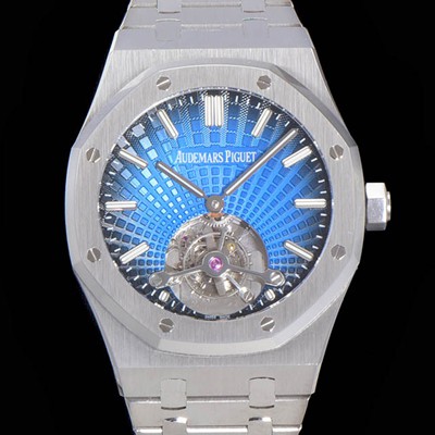 홍콩명품 [오데마피게] 남성용 로얄오크 Calibre 2924 투어빌론/수동기계식 41미리 금장 18K로즈골드 블랙다이얼 AUD75238  