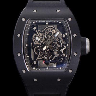 홍콩명품 [리차드밀레] 남성용 RM055 블랙 PVD코딩 스켈레톤 다이얼 러버 스트랩 기계식 수동형 무브먼트 RIC07650  