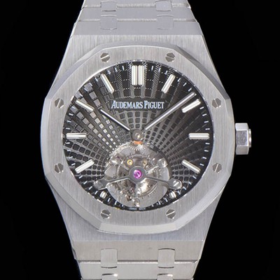 홍콩명품 [오데마피게] 남성용 로얄오크 Calibre 2924 투어빌론/수동기계식 41미리 금장 18K로즈골드 블랙다이얼 AUD75247  