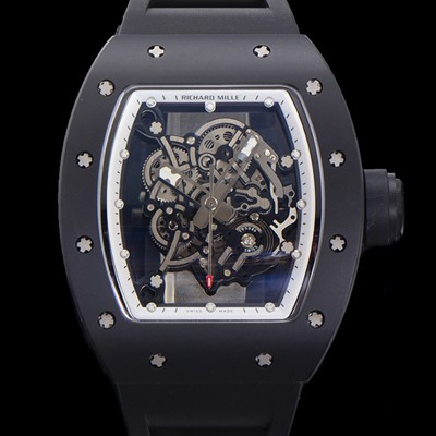 홍콩명품 [리차드밀레] 남성용 RM055 블랙 PVD코딩 스켈레톤 다이얼 러버 스트랩 기계식 수동형 무브먼트 RIC03619  