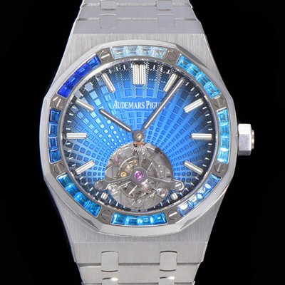 홍콩명품 [오데마피게] 남성용 로얄오크 Calibre 2924 투어빌론/수동기계식 41미리 금장 18K로즈골드 블랙다이얼 AUD75248  