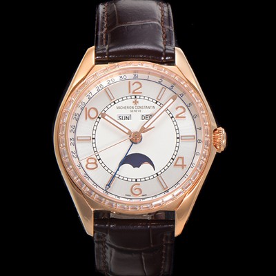 홍콩명품 [바쉐론 콘스탄틴] 남성용 피프티식스 컴플리트 캘린더 Ref.4600E 18k 로즈골드 40mm 오토매틱 2460 QCL/1 타입 실버 다이얼 vac1154  