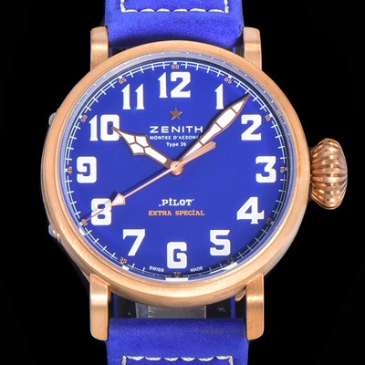 홍콩명품 [제니스] 남성용 파일럿 29.1940.679/57.C808 타입 20 애드벤쳐 브론져제질 오토매틱 9015무브 45미리 가죽시계 블루다이얼 ZEN73031  