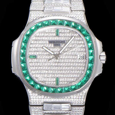 홍콩명품 [파텍필립] 남성용 노틸러스 5719/10G-010 보석/큐빅 셋팅 오토매틱 Cal.324 S C 타입 40미리 메탈 보석다이얼 PAT74096  
