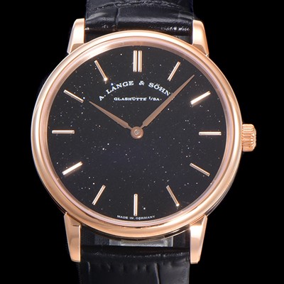 홍콩명품 [아랑게운트죄네] 남성용 색소니아 씬 211.033 랑게 39미리 18k 로즈골드 블랙 다이얼 오토매틱 무브먼트 LAN40885  