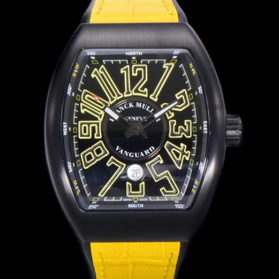 홍콩명품 [프랭크뮬러] 남성용 V 45 SC DT 뱅가드 2824 므브먼트 오토매틱 44미리 PVD코팅 케이스 러버밴드 블랙다이얼 FRA75493  