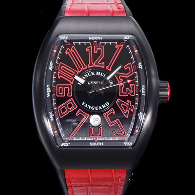 홍콩명품 [프랭크뮬러] 남성용 V 45 SC DT 뱅가드 2824 므브먼트 오토매틱 44미리 PVD코팅 케이스 러버밴드 블랙다이얼 FRA75504  