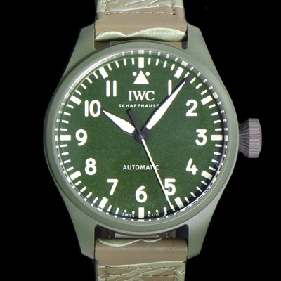 홍콩명품 [아이더블유씨] 남성용 파일럿 IW329802 오토매틱 43.8mm 세라믹 재질 나토천/러버 믹스 그린 다이얼 iwc29053  