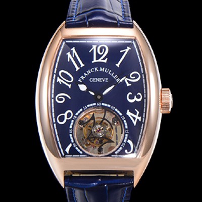 홍콩명품 [프랭크뮬러] 남성용 그랜드 컴플리케이션 뚜르비용 18K 로즈골드 가죽줄 블루다이얼 FRA70337  