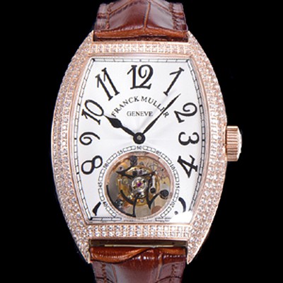 홍콩명품 [프랭크뮬러] 남성용 그랜드 컴플리케이션 보석/다이아 셋팅 뚜르비용 18K 로즈골드 가죽줄 화이트다이얼 FRA70328  