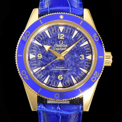 홍콩명품 [오메가]남성용 2021 씨마스터 300 Co-Axial 크로노미터 234.63.41.21.99.002 옐로우골드 오토매틱 므브먼트 41mm 블루다이얼 OMG12806  