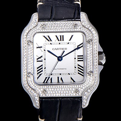 홍콩명품 [까르띠에] 남성용 산토스 더 까르띠에 WJSA0006 오토매틱 ETA2892-2 보석시계 35.1미리 화이트다이얼 CAR13942  