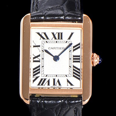 홍콩명품 [까르띠에] 여성용 신상 탱크 W5200005 악어가죽  31mm 로즈골드 화이트 다이얼 쿼츠므브먼트 CAR01572  