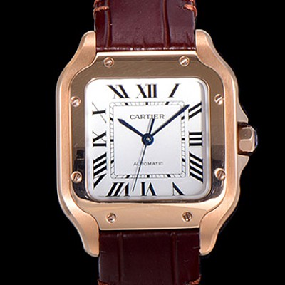 홍콩명품 [까르띠에] 남성용 산토스 더 까르띠에 WGSA0028 오토매틱 ETA2892-2 금장시계 18K로즈골드 35.1미리 화이트다이얼 CAR13980  