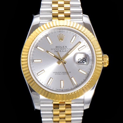 홍콩명품 [로렉스] 남성용 904L스틸!! 2022신형 데이져스트 41mm II 126333 !! 18K 옐로골드 실버 다이얼 브레이슬릿 신형 Cal.3235 오토매틱 무브먼트 ROL09329  