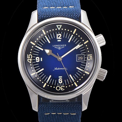 홍콩명품 [론진] 남성용 해리티지 오토매틱 Cal.L888.5 타입 42mm 가죽줄 블루다이얼 lon5199  