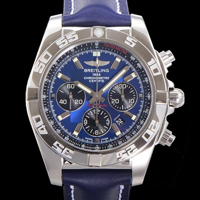 홍콩명품 [브라이틀링] 남성용 윈드라이더 크로노맷 오토매틱 ETA-7750 기계식 44mm 가죽줄 블루다이얼 bre9511  