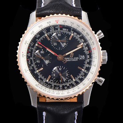 홍콩명품 [브라이틀링] 남성용 네비타이머 크로노그래프 ETA7750-2 타입 오토매틱 41mm 18K로즈골드 가죽줄 블랙다이얼 bre19151  
