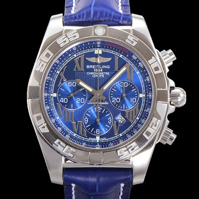 홍콩명품 [브라이틀링] 남성용 윈드라이더 크로노맷 오토매틱 ETA-7750 기계식 44mm 가죽줄 블루다이얼 bre9123  