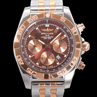 홍콩명품 [브라이틀링] 남성용 크로노맷 오토매틱 크로노그래프 ETA7750-2타입 44mm 로즈골드 매탈줄 브라운다이얼 bre3219  