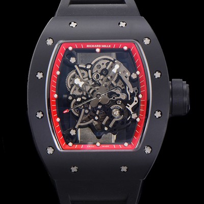 홍콩명품 [리차드밀레] 남성용 RM055 블랙 PVD코딩 스켈레톤 다이얼 러버 스트랩 기계식 수동형 무브먼트 RIC07175  
