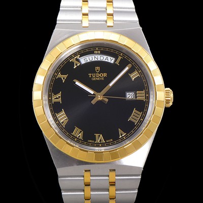 홍콩명품 [튜더] 남성용 로얄 워치 오토매틱 스위스 ETA2836-2 타입 18K 옐루골드 41mm 메탈줄 블랙다이얼 tud9512  