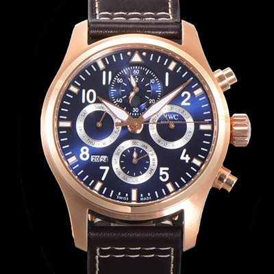 홍콩명품 [아이더블유씨] 남성용 파일럿 41mm 오토매틱 89630 타입 18K 로조골드 가죽줄 블루다이얼 iwc1532  