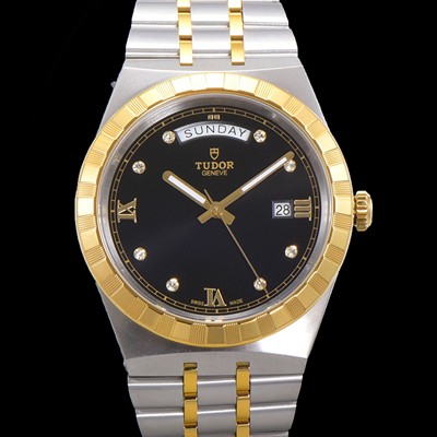 홍콩명품 [튜더] 남성용 로얄 워치 오토매틱 스위스 ETA2836-2 타입 18K 옐루골드 41mm 메탈줄 블랙다이얼 tud2191  