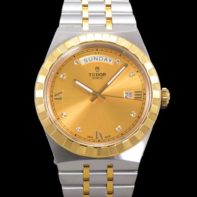 홍콩명품 [튜더] 남성용 로얄 워치 오토매틱 스위스 ETA2836-2 타입 18K 옐루골드  41mm 메탈줄 골드다이얼 tud5112  