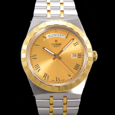 홍콩명품 [튜더] 남성용 로얄 워치 오토매틱 스위스 ETA2836-2 타입 18K 옐루골드 41mm 메탈줄 골드다이얼 tud5915  