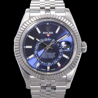 홍콩명품 [로렉스] 남성용 스카이-더웰러 오이스터 오토매틱 Cal.9001 타입 42mm 메탈줄 블루다이얼 rol1131  