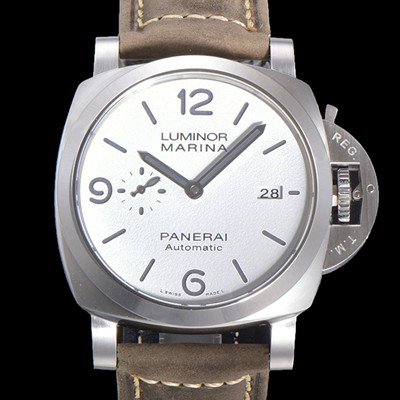 홍콩명품 [파네라이] 남성용 PAM01314 루미노르 마리나 오토매틱 Cal P.9010 타입 44mm 가죽줄 화이트다이얼 pan5201  