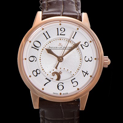 홍콩명품 [예거 르꿀르뜨] 여성용 랑데뷰 나잇&데이 문페이즈 오토매틱 898A 타입 무브 34mm 보석 배젤 가죽줄 화이트다이얼 jag3115  