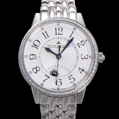 홍콩명품 [예거 르꿀르뜨] 여성용 랑데뷰 나잇&데이 문페이즈 오토매틱 898A 타입 무브 34mm 보석 배젤 메탈줄 화이트다이얼 jag2912  