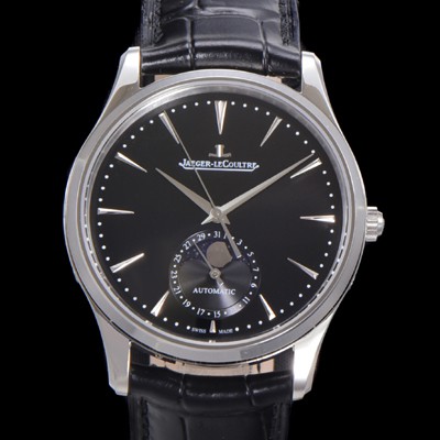 홍콩명품 [예거 르꿀르뜨] 남성용 마스터 울트라 씬 문페이즈 오토매틱 925타입 39mm 가죽줄 블랙다이얼 jag1129  