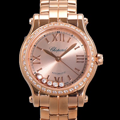 홍콩명품 [쇼파드] 여성용 해피 다이아몬드 오토매틱 ETA2892-2 타입 36mm 래이디스/금장시계 18K로즈골드  골드다이얼 cho2951  