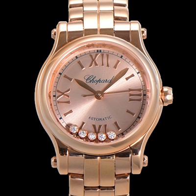 홍콩명품 [쇼파드] 여성용 해피 다이아몬드 오토매틱 ETA2892-2 타입 36mm 래이디스/금장시계 18K로즈골드  골드다이얼 cho1312  