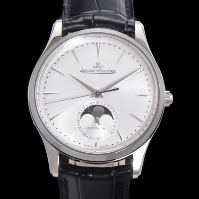 홍콩명품 [예거 르꿀르뜨] 남성용 마스터 울트라 씬 문페이즈 오토매틱 925타입 39mm 가죽줄 화이트다이얼 jag1952  