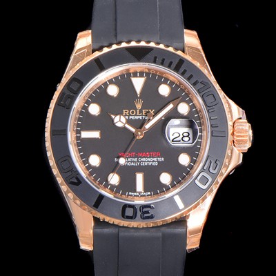 홍콩명품 [로렉스] 남성용 신형 출시!  요트마스터 m126655-0002 오토매틱 Cal.3135 타입 40mm 18K 로즈골드 도금  블랙 무광 세마릭 베젤 우레탄줄 블랙다이얼  rol1359  