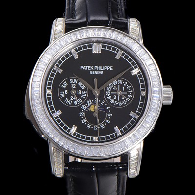 홍콩명품 [파텍필립] 남성용 Ref.5073P 그랜드 컴플리케이션 문페이즈 오토매틱 다이아몬드셋팅 42mm 가죽줄 블랙다이얼 pat9125  