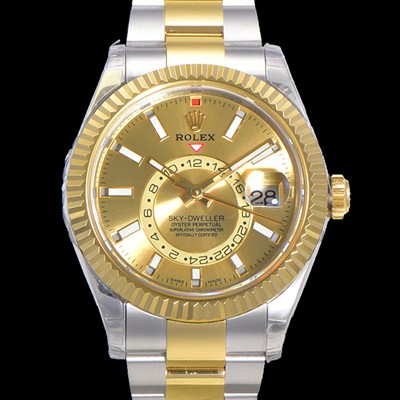 홍콩명품  [로렉스] 남성용 스카이더웰러 오이스터 퍼페츄얼 오토매틱 Cal.9001타입 42미리 18K 옐루골드 투톤콤비매탈줄 골드다이얼 rol5291  